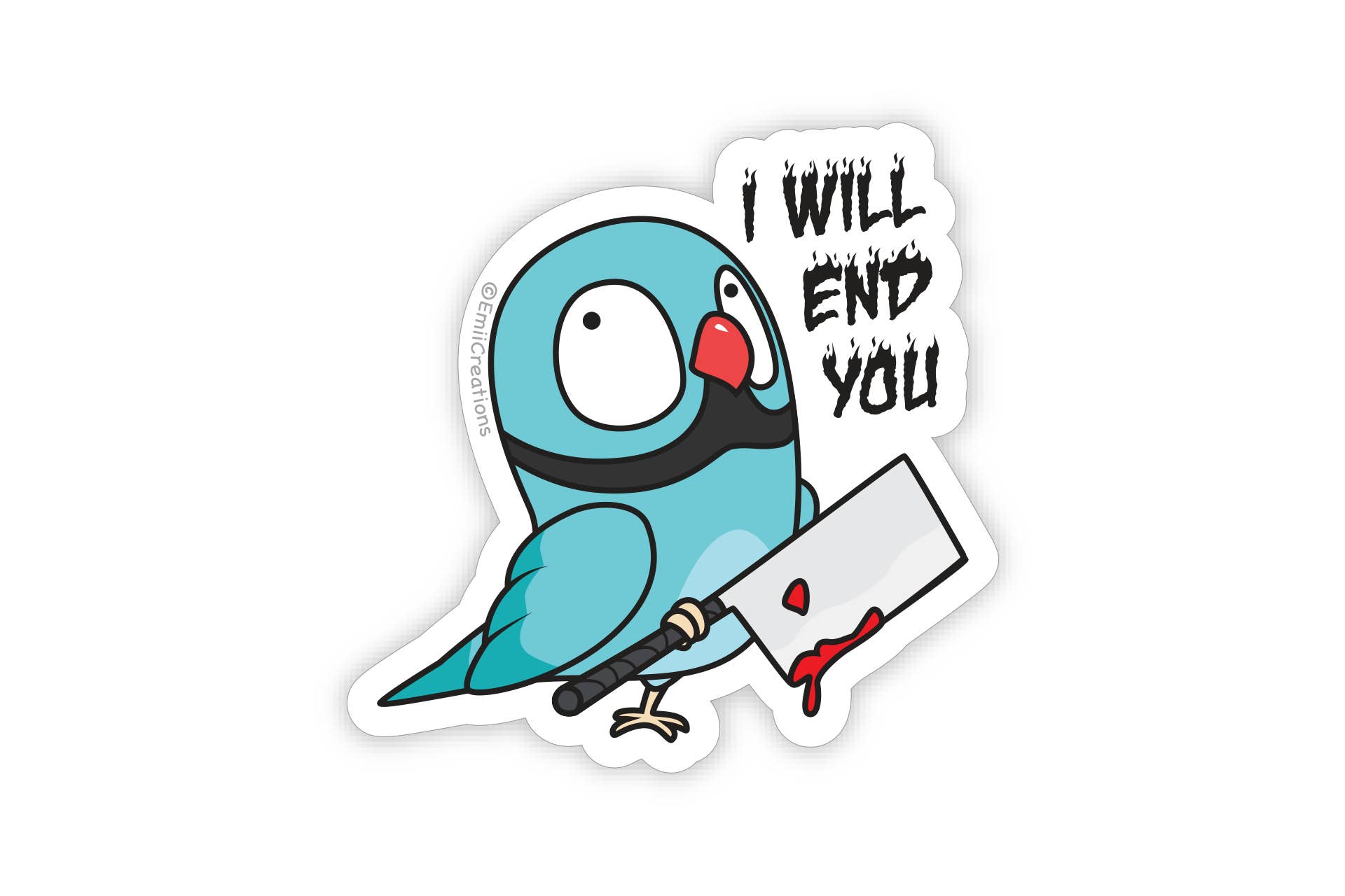 Emii Creations - Wholesale Sticker - End You Ringneck Parrot Bird Vinyl Sticker