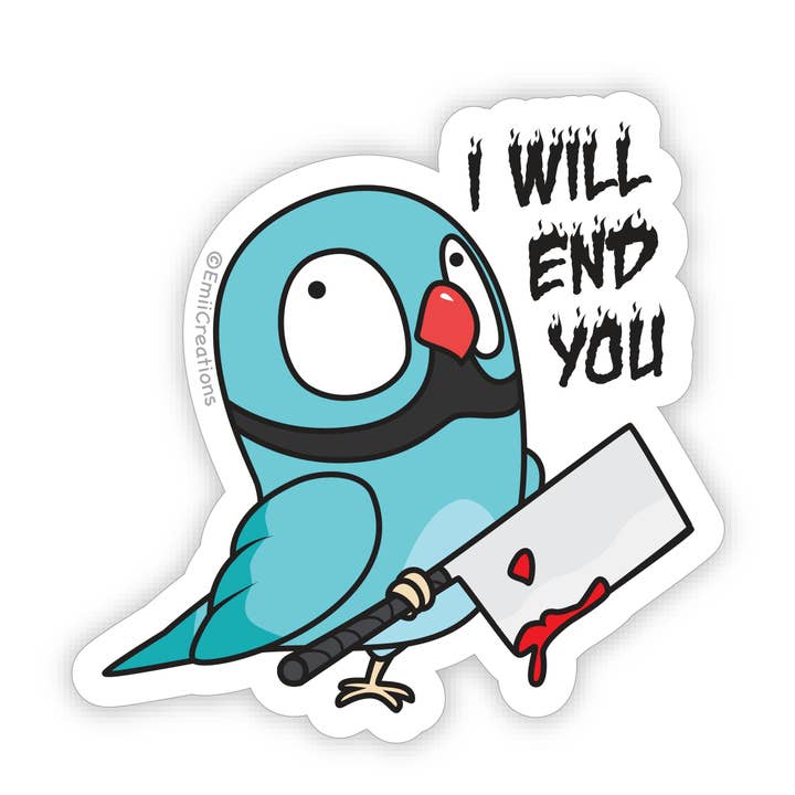 Emii Creations - Wholesale Sticker - End You Ringneck Parrot Bird Vinyl Sticker0