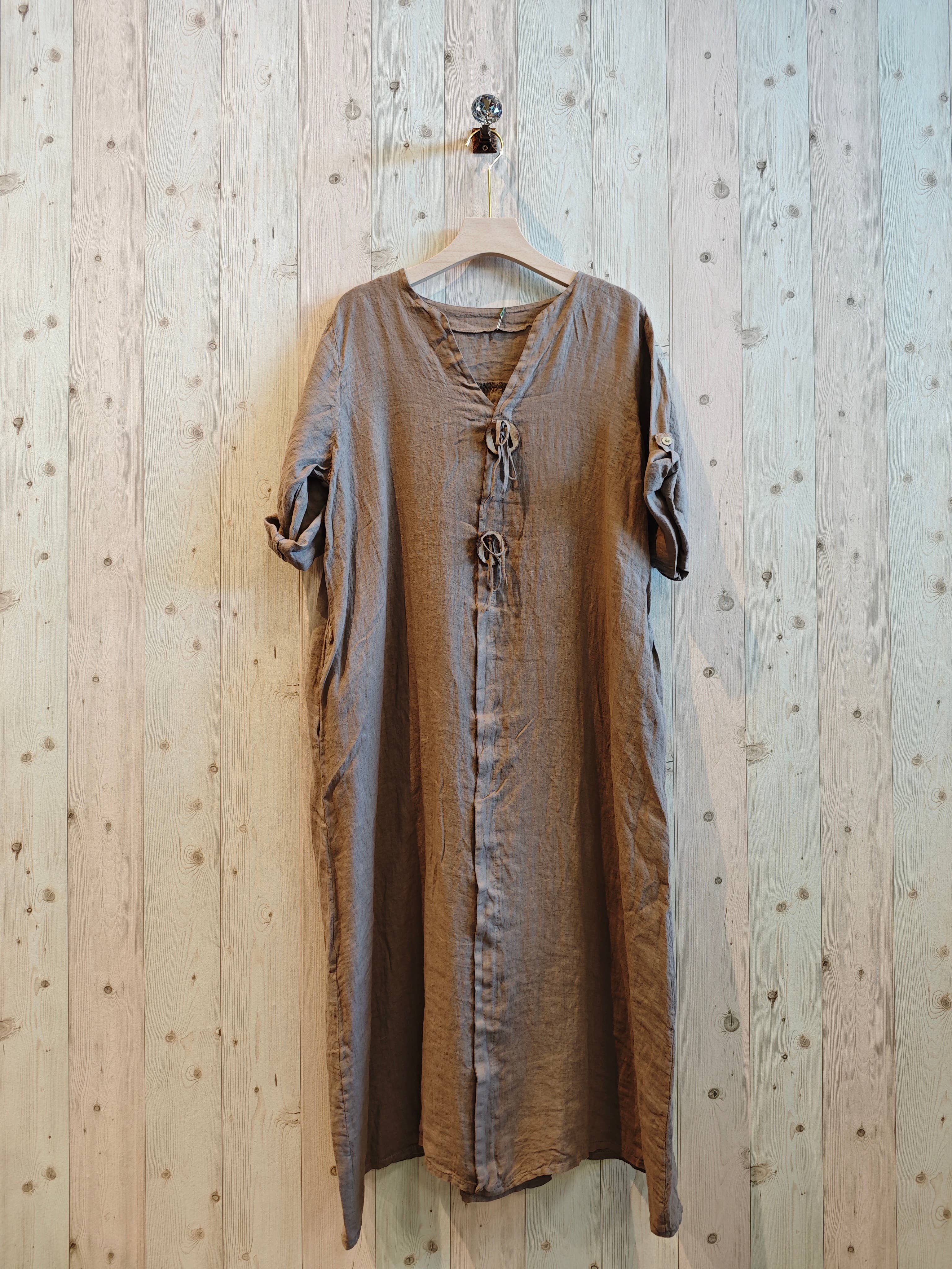 Linen & More – wholesale Klänning - Dam – REF 16325 LÅNG TVÅRINGSKLÄNNING 100% LINNE10