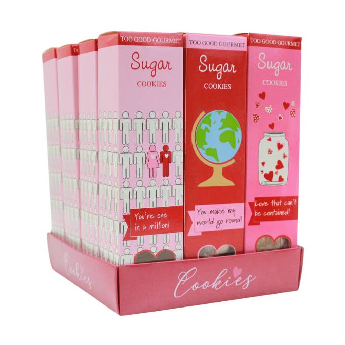 Valentine's Sentiment Sugar Cookies Case Pack 12 for wholesale by Too Good Gourmet