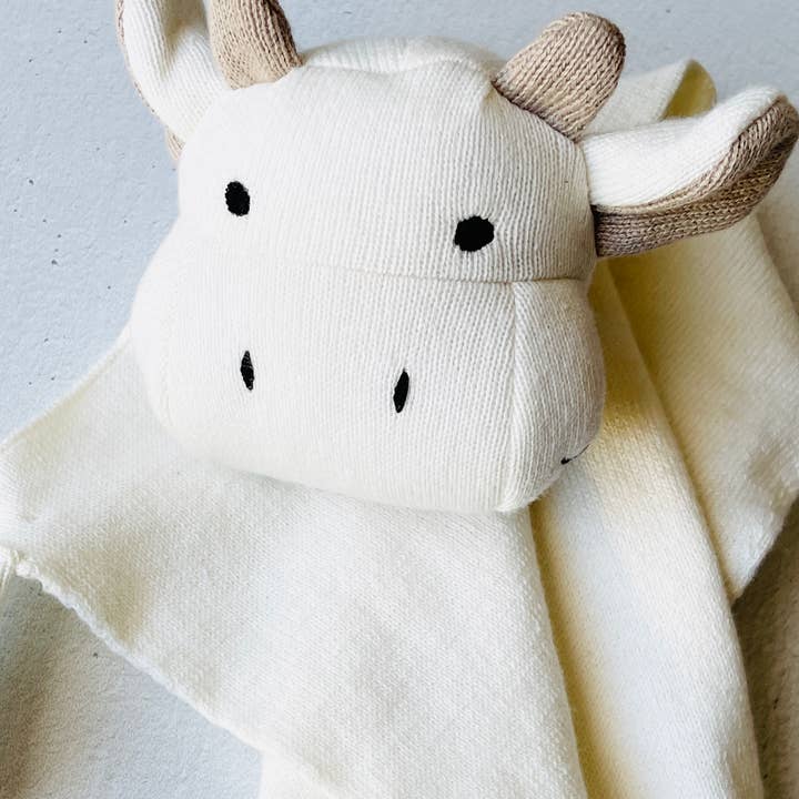 Viverano Organics - Wholesale Security/Cuddle Blanket - Baby - Cow- Organic Baby Lovey Security Blanket Cuddle Cloth