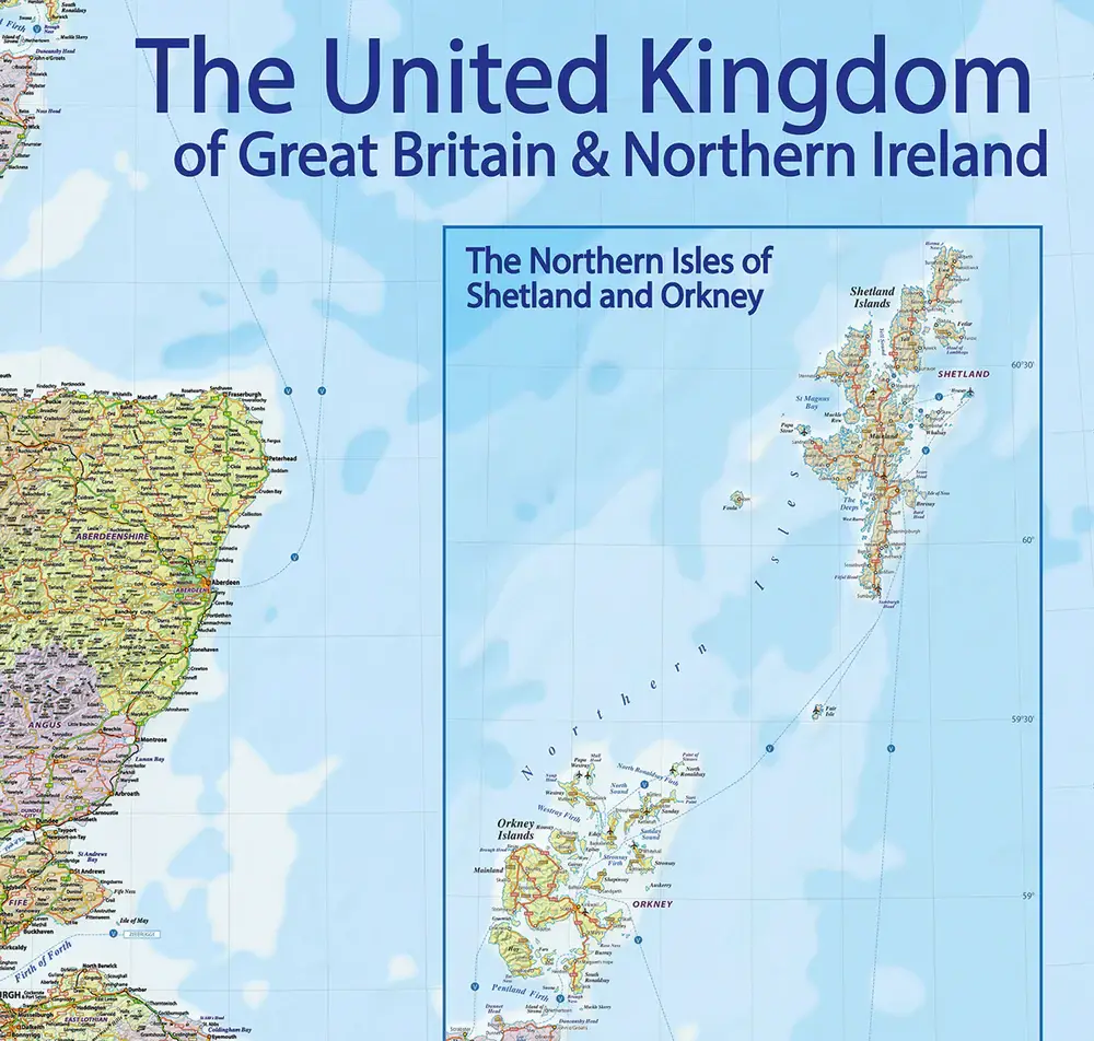 Close Up GmbH - Wholesale Map - United Kingdom 2020 Map - MAPS IN MINUTES 100 x 140 cm5