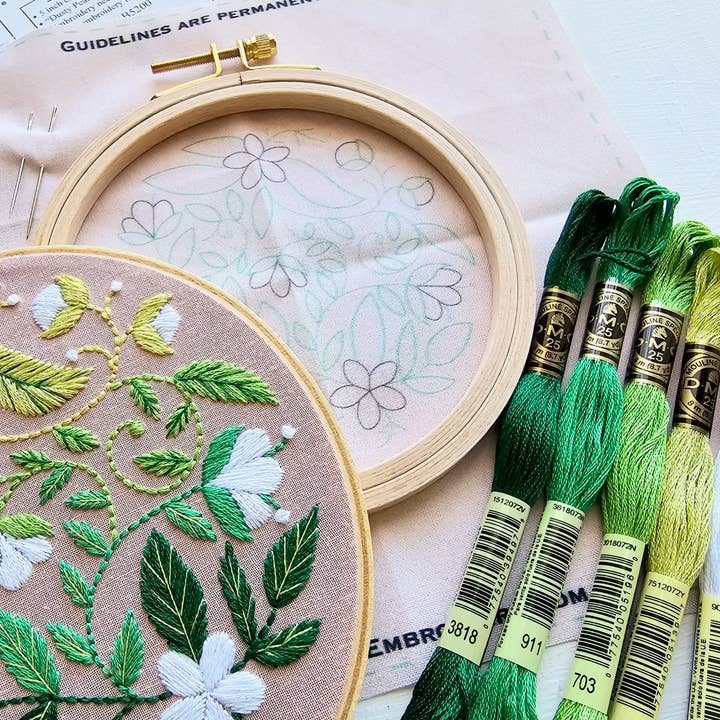Jessica Long Embroidery - Wholesale Embroidery/Cross Stitch Supplies - Blissful Blooms Beginner Embroidery Kit7