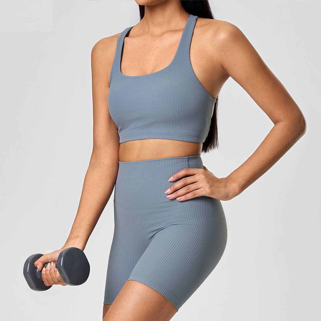 Sodalemon – wholesale Activewear set – Women′s – Women Naked Feel Yoga Set:Sports Bra + Booty Lifting Shorts11