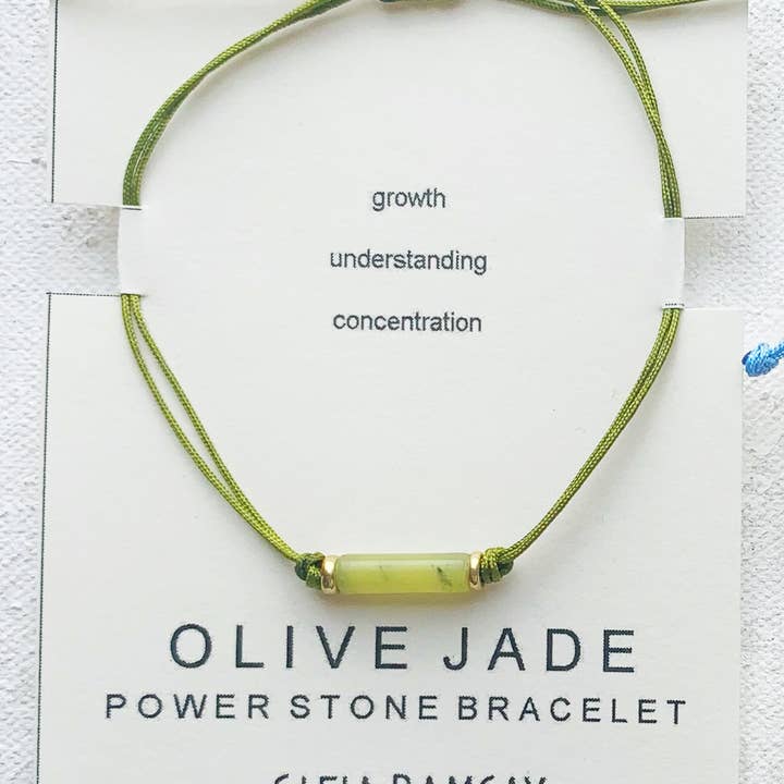 Sofia Ramsay - Wholesale Beaded Bracelet - Olive Jade Power Stone Bracelet - Unisex Semiprecious