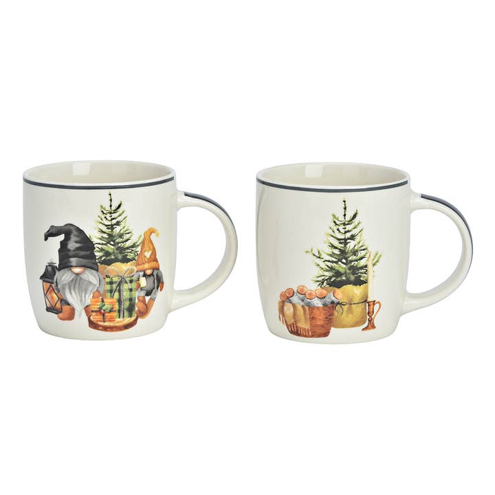 Taza con decoración navideña de porcelana, verde, surtido en 2 modelos (An/Al/F) 12x9x8cm 400ml para venta al por mayor de Wurm