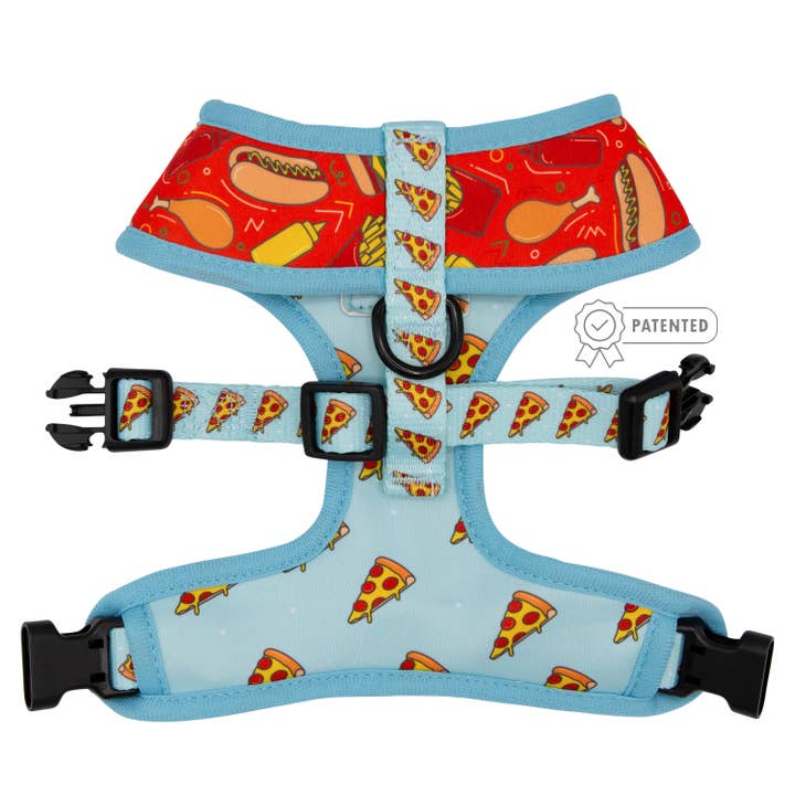 SASSY WOOF - Wholesale Pet Harness - Dog - Dog Reversible Harness - One Hot Pupperoni (Food)