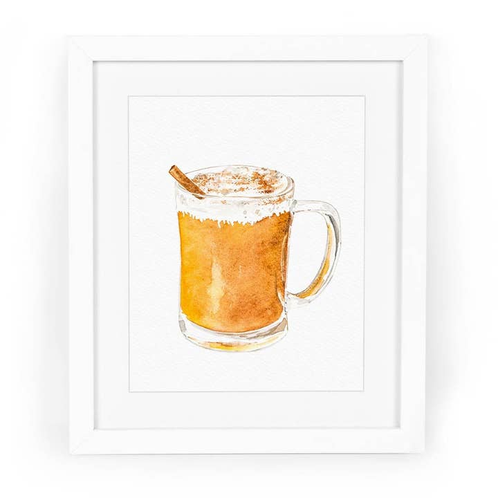 Pumpkin Spice Latte Watercolor Fine Art Giclee Print for wholesale by CharmCat