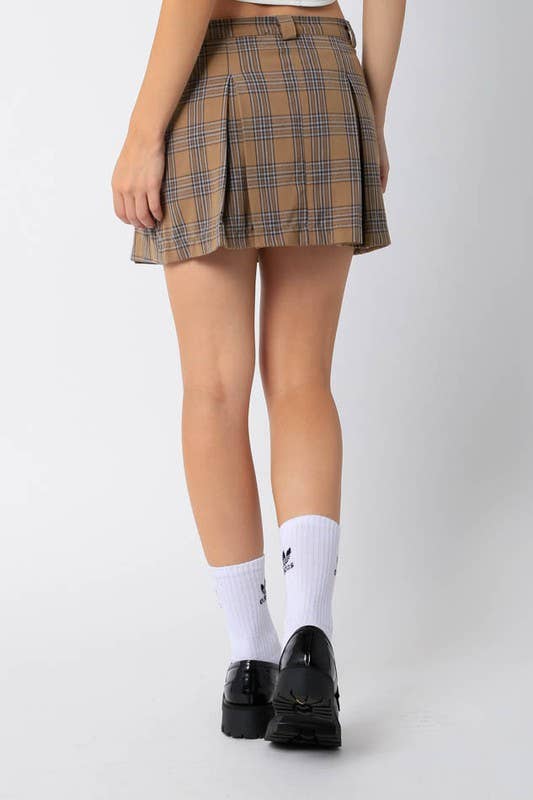 Taupe Faltenrock mit umgekehrten Falten für den Großhandel auf Faire2