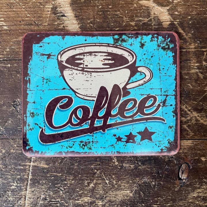 The British Metal Signs Company – Sinal por atacado – Caneca de Café Retro Cafe Hot Drink - Metal Vintage Wall Sign