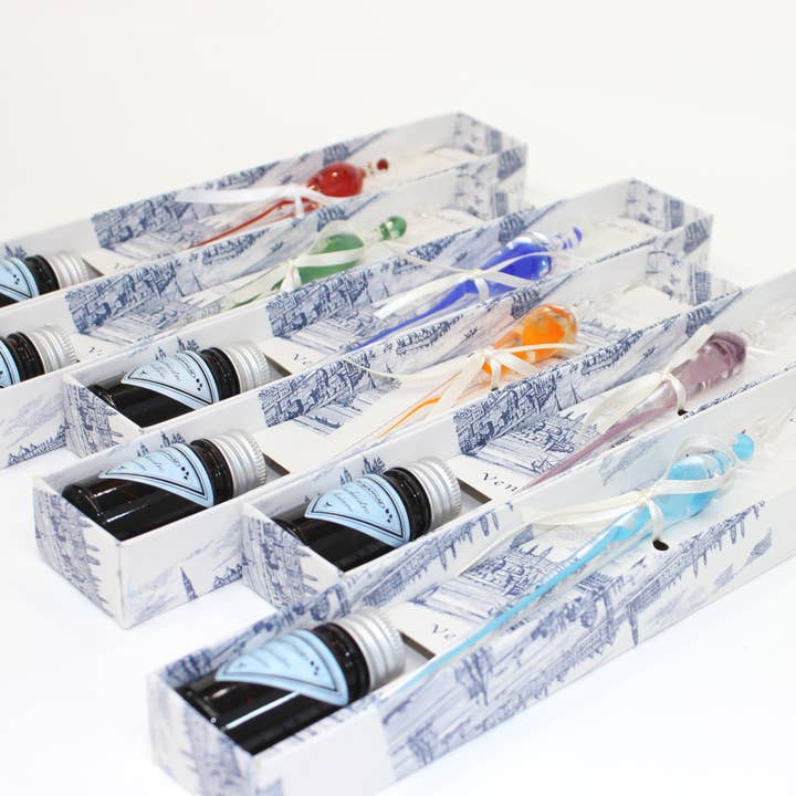San Lorenzo Design – wholesale Pennor – Murano Glas Penna med färgad virvel, Klassisk Skriva