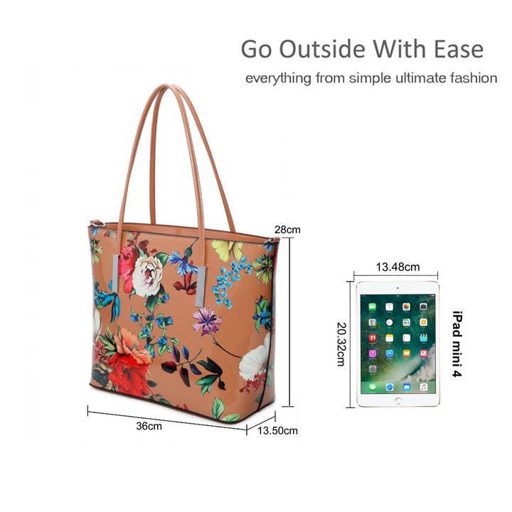 Ellas Trading - Vendita all'ingrosso Borsa tote - Donna - Borsa a Spalla Capiente con Design Floreale Vivace10