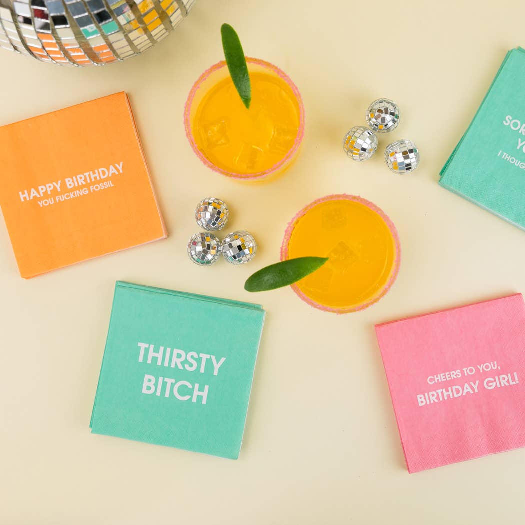 Chez Gagné – Engroshandel Engangsserviet – Undskyld, jeg kaldte dig gammel - Sjove fødselsdags-cocktailservietter3