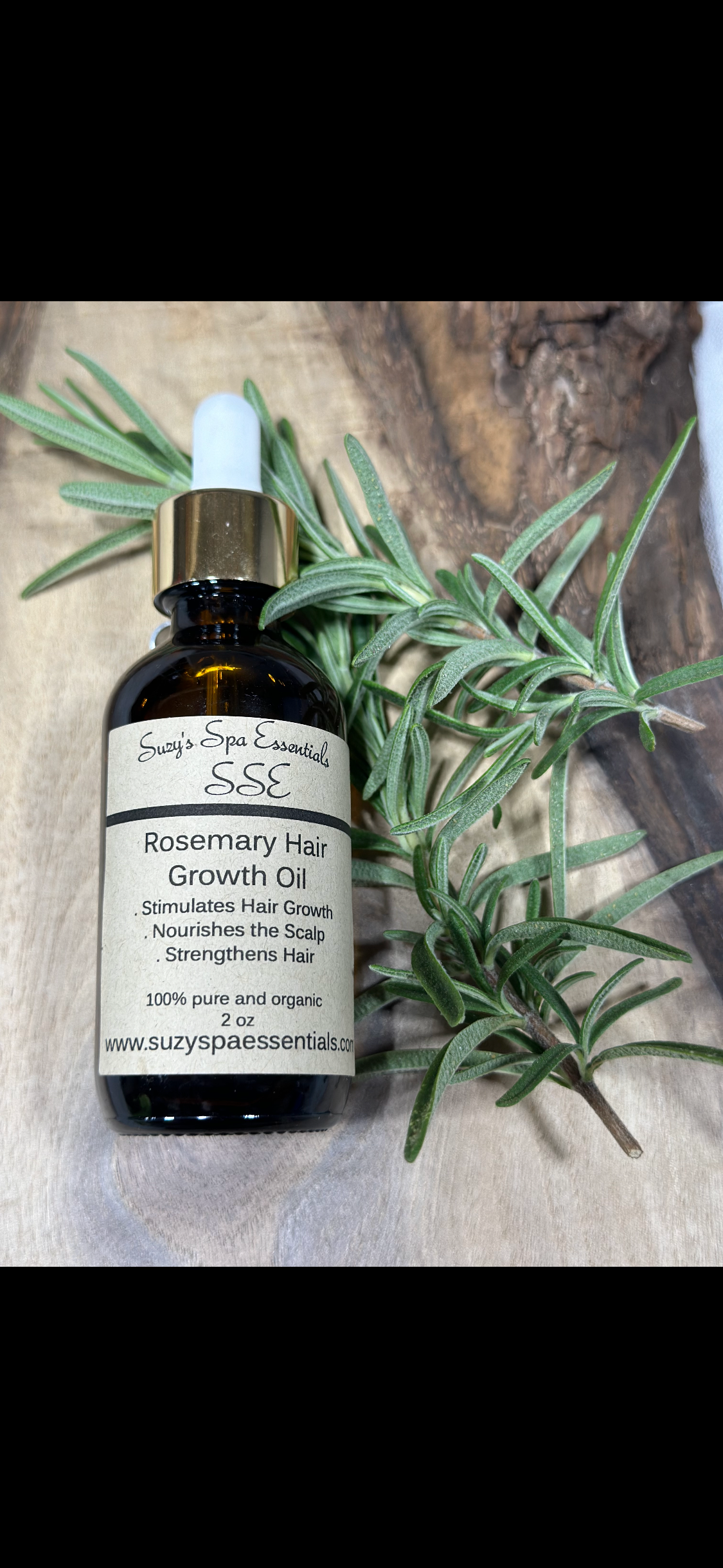 Suzy Spa Essentials - Wholesale Hair Oil - Rosemary Hair Growth Oil, Scalp + Hair Nourishment 1oz + 2oz1