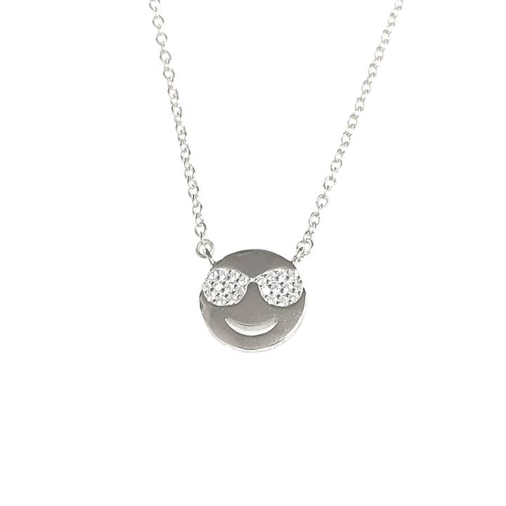 Vitamin C Emoji Pave Sunglasses Necklace for wholesale by Be the Good