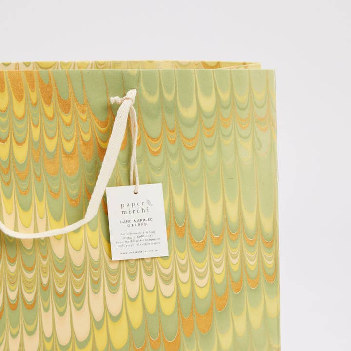 Paper Mirchi - Wholesale Gift Bag - Hand Marbled Gift Bags (Large) - Bouquet10