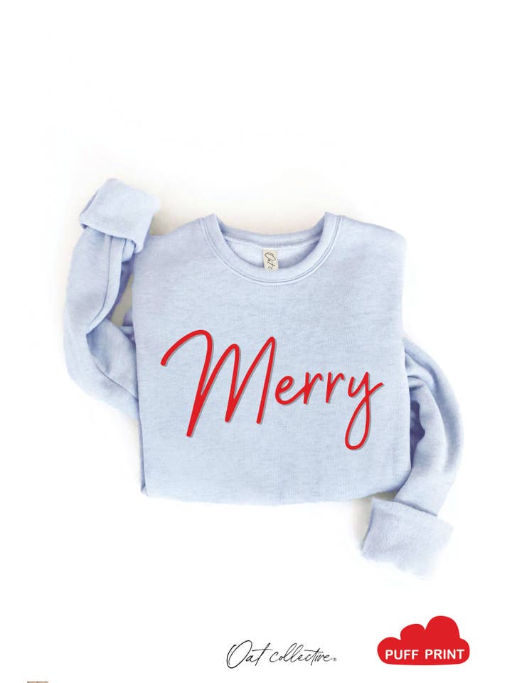 OAT COLLECTIVE - Wholesale Graphic Sweatshirt - Women's - MERRY PUFF Graphic Sweatshirt