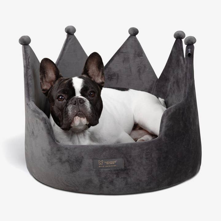 Crown Hund & Katt Rolig Säng Cloud Prive Collection - Kunglig Mörkgrå för wholesale av Nandog Pet Gear