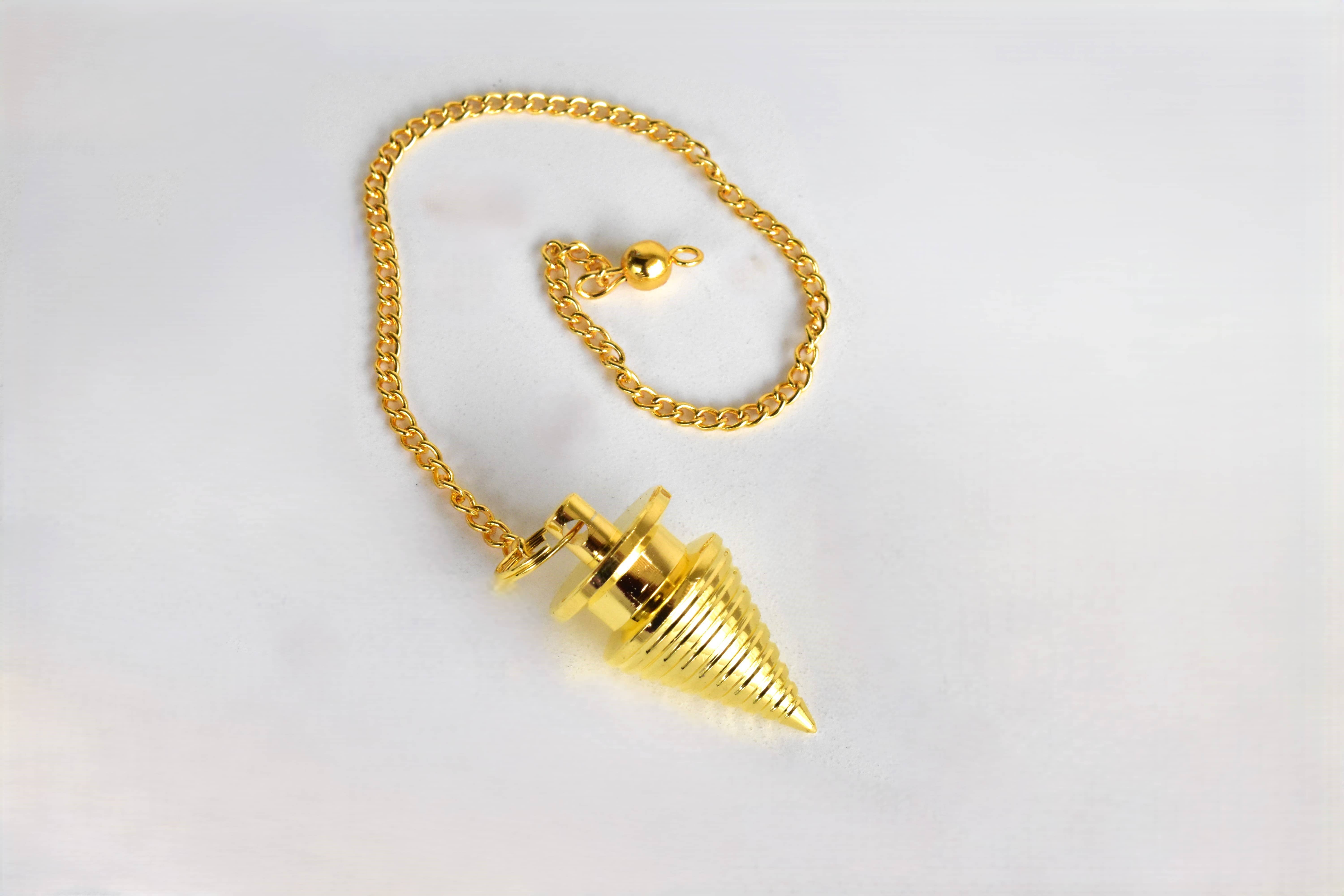 Soothing Crystals - Wholesale Meditation Supplies - Brass Golden Metal Pendulums, Solid Silver Ball Pendulum5