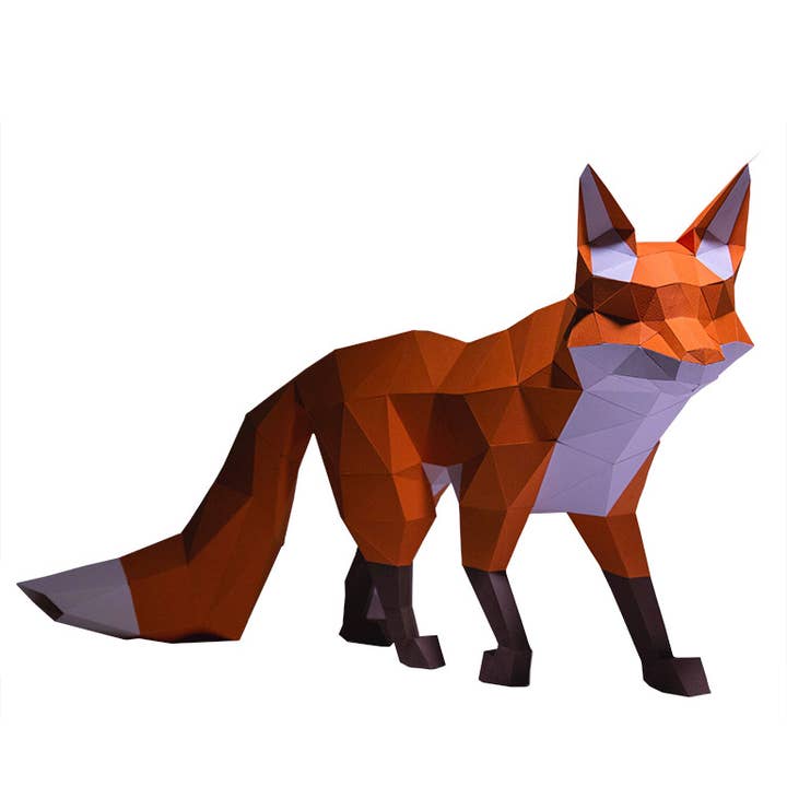 PAPERCRAFT WORLD - Wholesale DIY Craft Kit - Walking Fox PaperCraft Origami Model, Fox 3D Model1