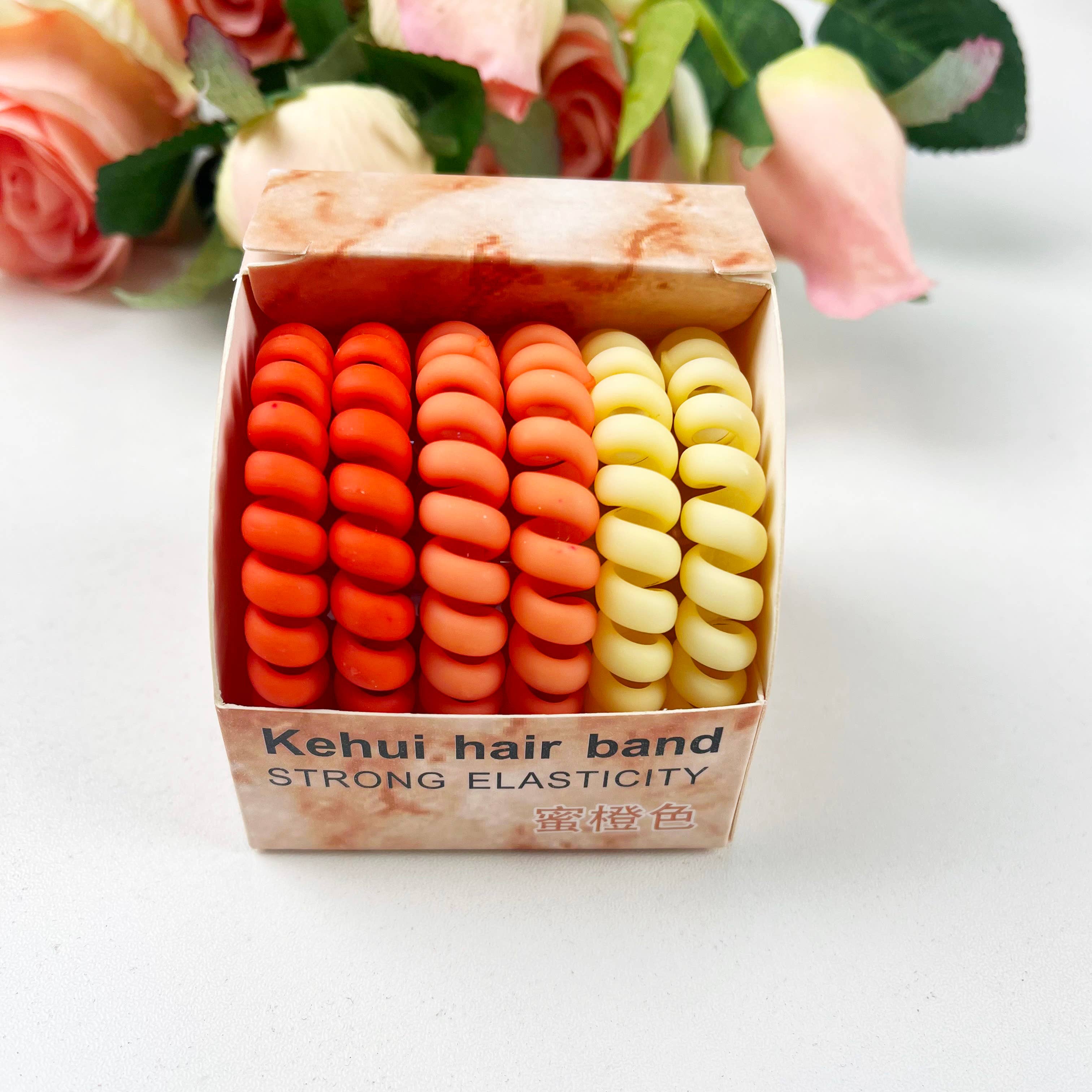 SoapElenGlen - Wholesale Hair Tie - Matte Multicolor Boxed Phone Cord Hair Tie4