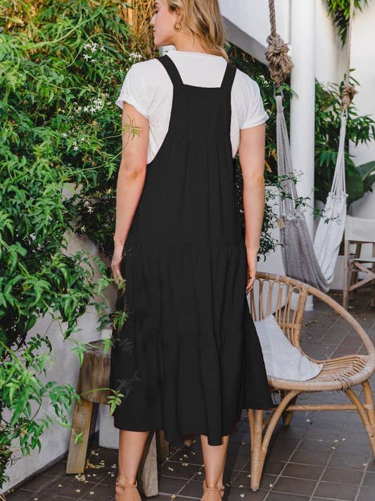 Oddi – Vestido - Mulher por atacado – Vestido Midi em camadas com alça de botão sólido10