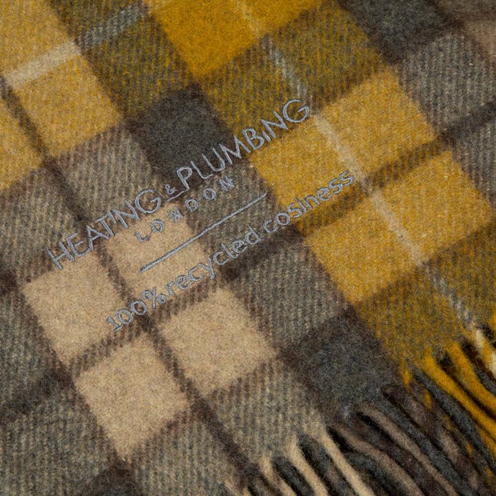 Heating & Plumbing London - Wholesale Throw Blanket - Recycled Wool Blanket - Buchanan Natural Tartan