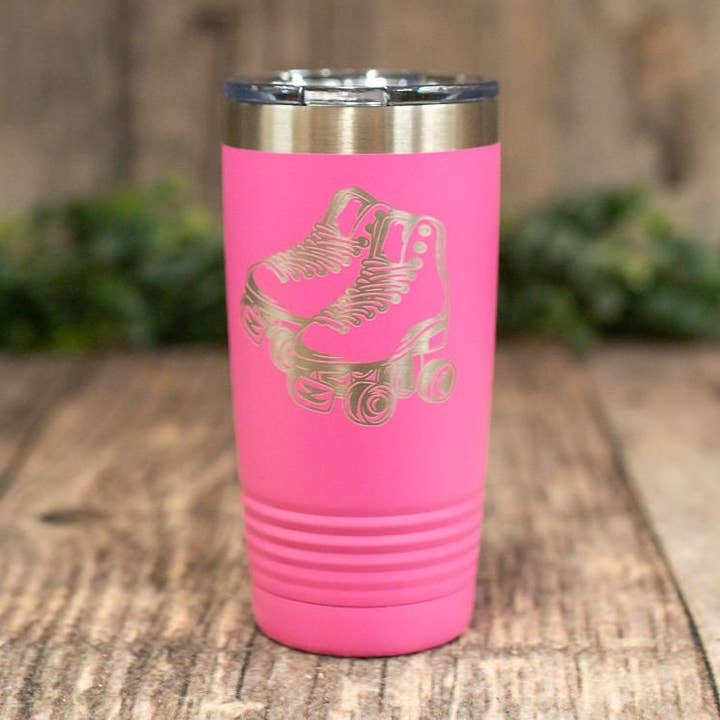 Roller Skates -engraved Stainless Tumbler for wholesale by 3C Etching