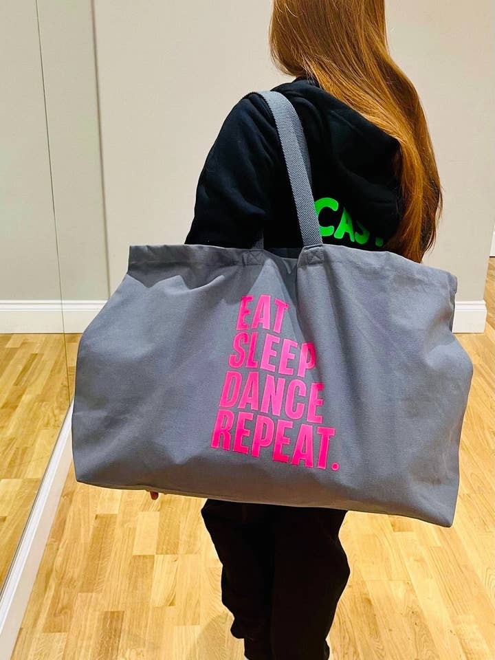 Extra grote XL schoudertas „EAT SLEEP DANCE REPEAT” voor wholesale door Luxury Style UK