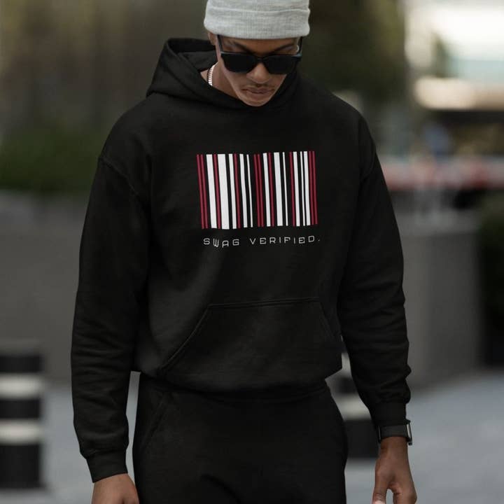 Swag Verificado. Sudadera con Capucha Unisex Premium con Código de Barras | CA para venta al por mayor de Ohhh So Swag