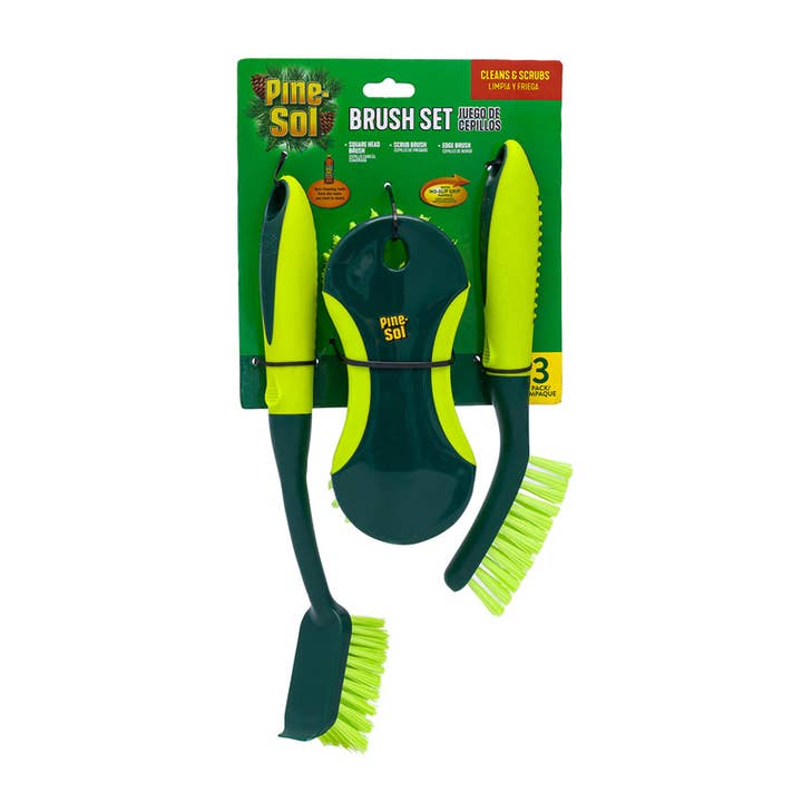 Conjunto de Escovas de Limpeza Pine-Sol 3 Peças Pega Ergonómica por atacado de Deluxe Import Trading
