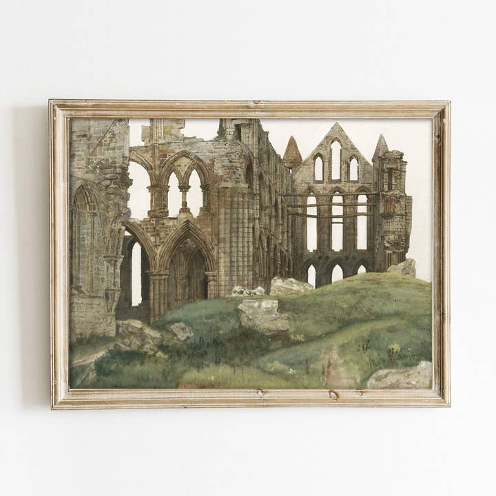Cathedral Ruins Vintage Art Print for wholesale by Paper House Print Shop