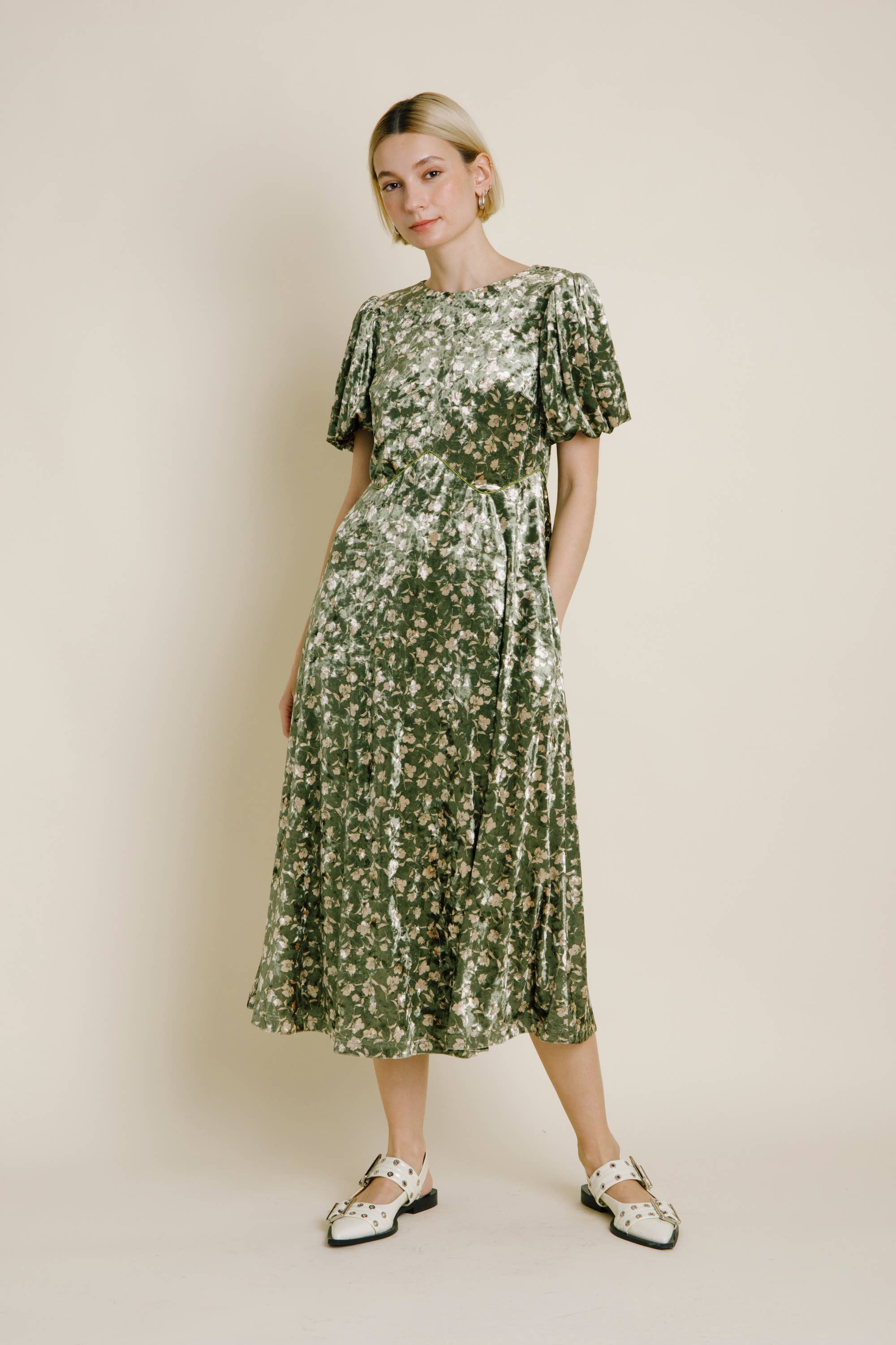 Aureum - Wholesale Dress - Women's - AD1754 - VELVET MIDI DRESS W/ CORDING4