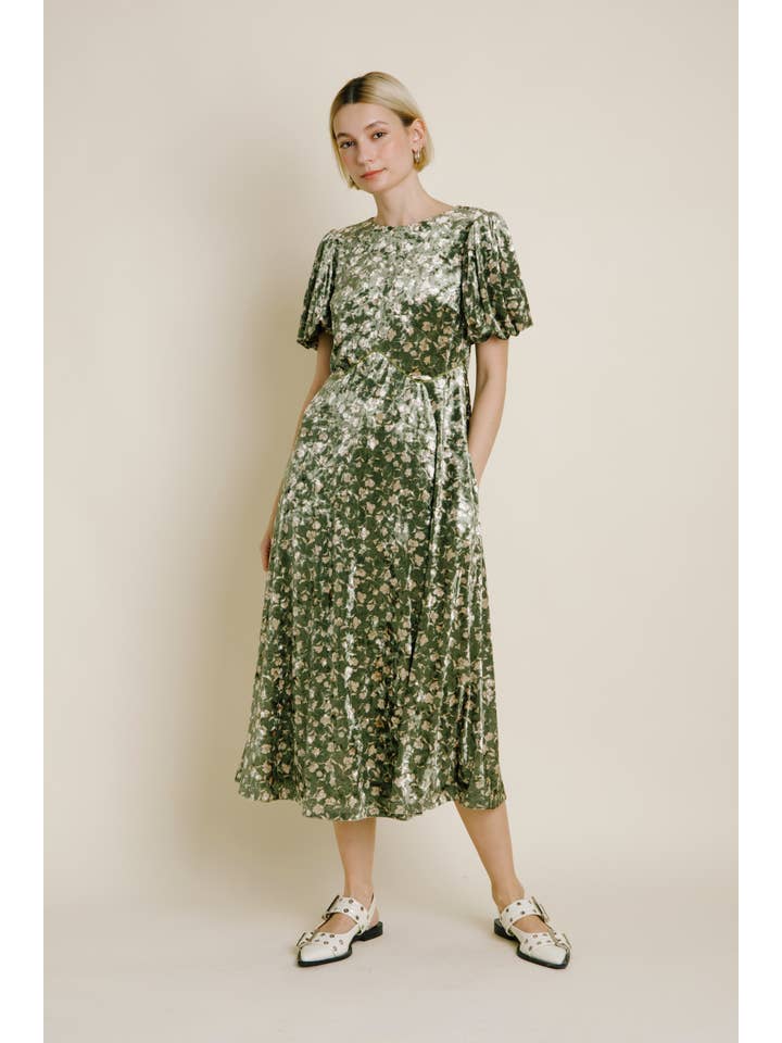 Aureum - Wholesale Dress - Women's - AD1754 - VELVET MIDI DRESS W/ CORDING4