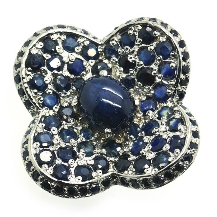 Anel de safira e prata 925 por atacado de Naturjoya