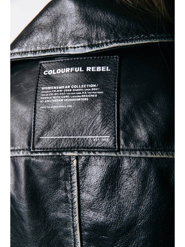 Sage Leather Biker Jacket | Black for wholesale on Faire