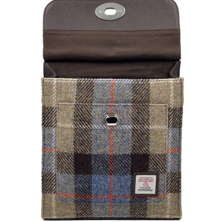 maccessori – wholesale Satchel – Women's – Harris Tweed Satchel Bag Blue/Brown Check3
