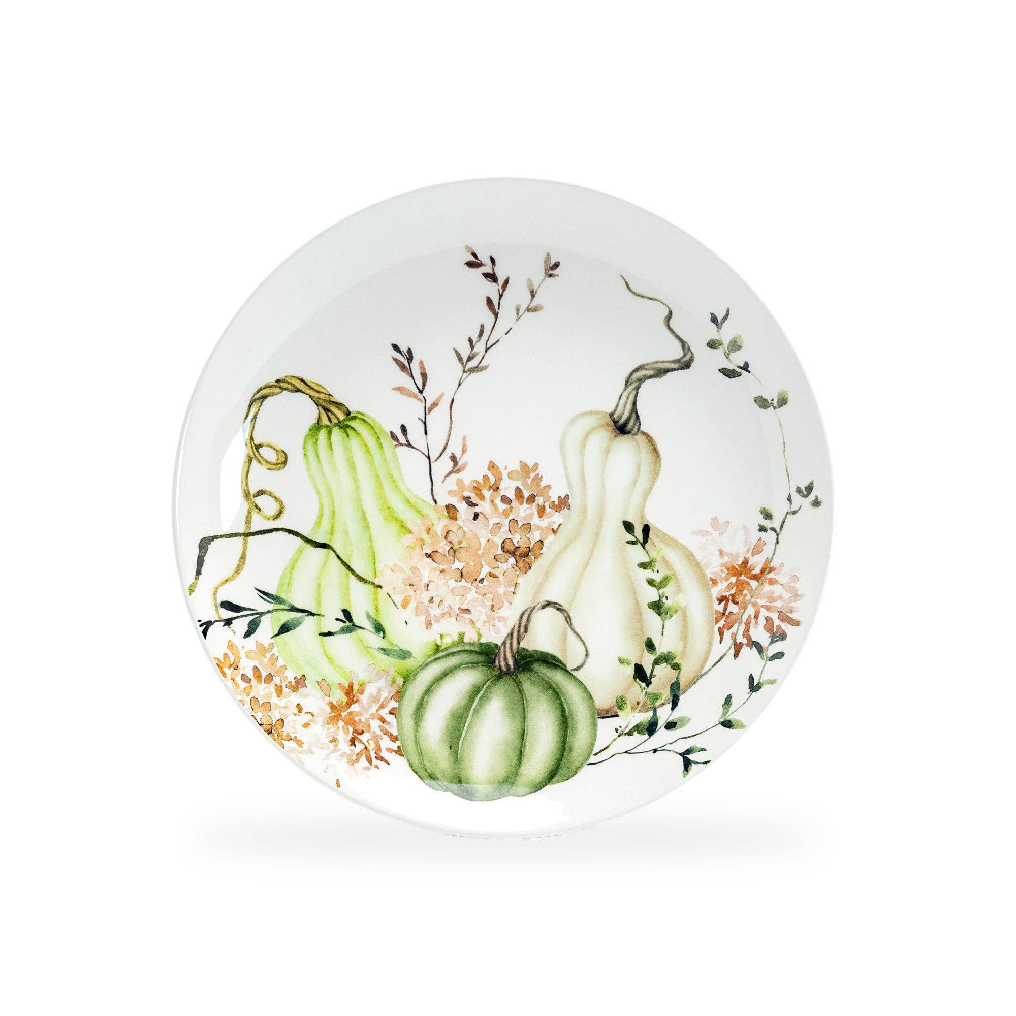 Grace Teaware - Vente Assiette à salade - Assiette à dessert/salade Fall Pumpkins Green Harvest - Design A1
