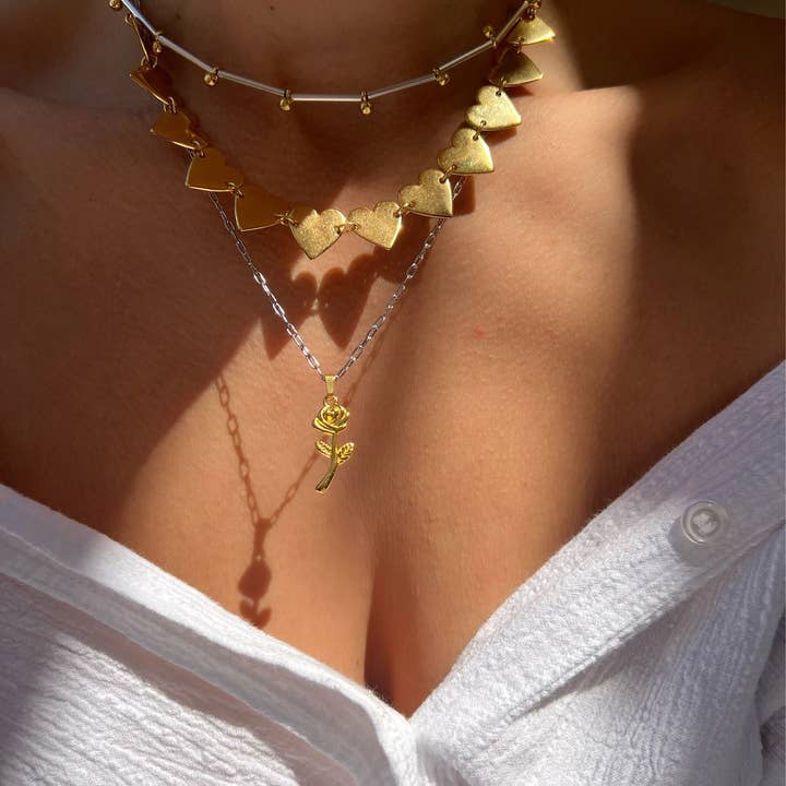 Christina Christi - Wholesale Jewelry Set - Handmade Layering Necklace Set, Long Flower Necklace6