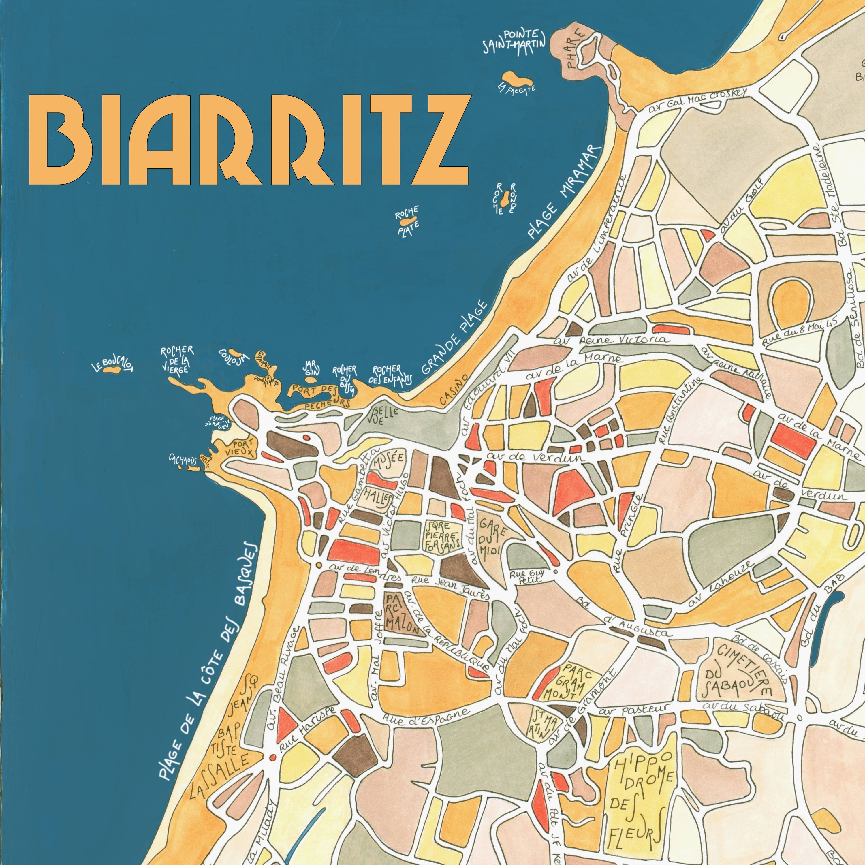EmYLo - Wholesale Coffee Mug - BIARRITZ illustrated mug - Design City Maps8