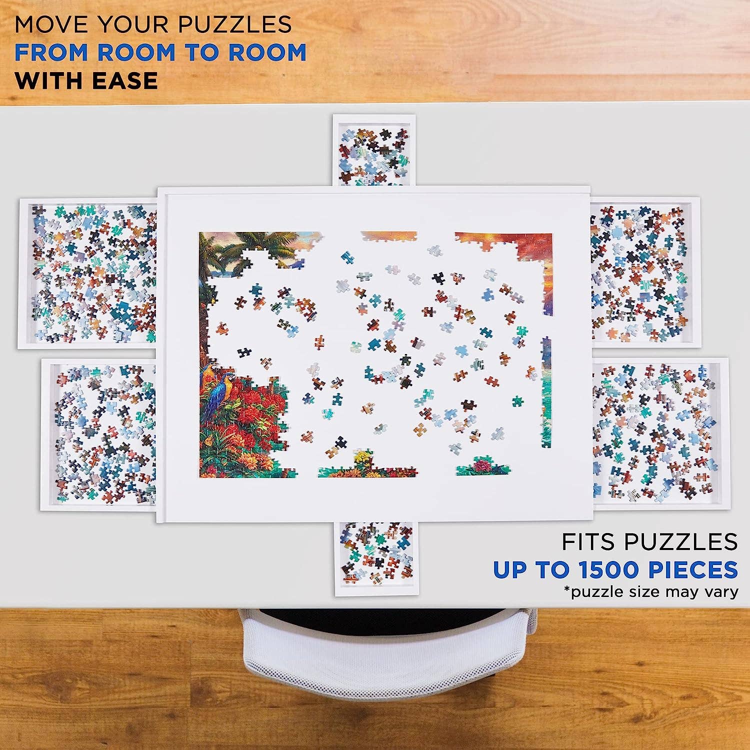 Jumbl – Großhandel Puzzle - Erwachsene – 1500-teiliges Puzzletafel aus Holz, 27 Zoll x 35 Zoll mit Deckel13