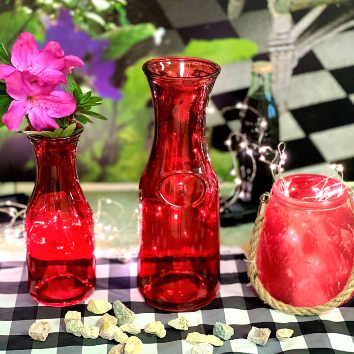 Home Kreation by KK dba Kraft Klub – wholesale Vas – STOR AVSMALNANDE RÖD GLASVAS
