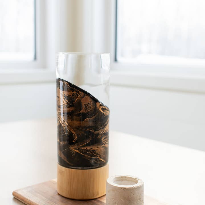 Lynn & Liana Designs - Wholesale Vase - NEW!!! Resin Accented Vase with Bamboo Base (NO TARIFFS)36