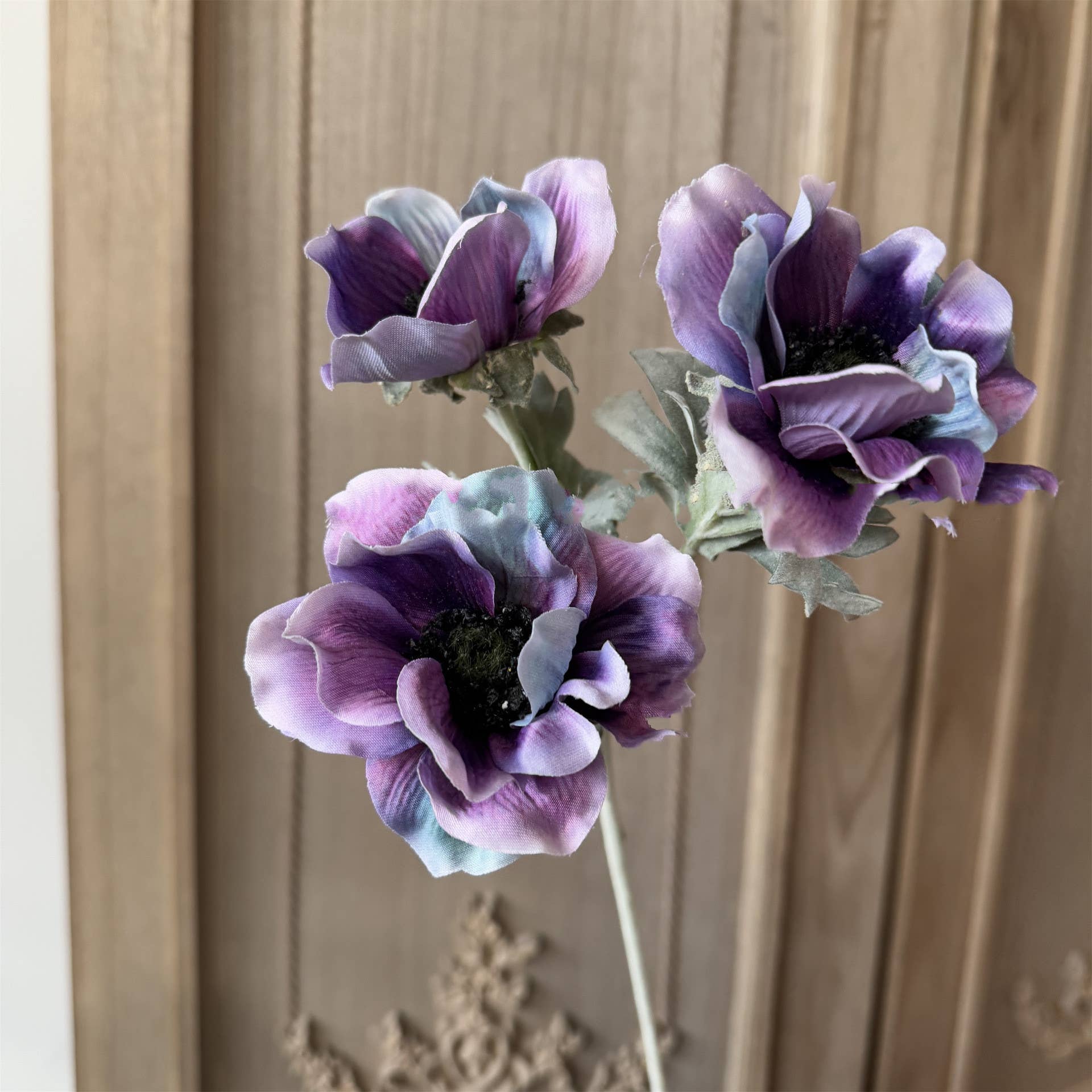 Sweet Home Deco - Wholesale Kunstbloemen - 22''T Faux Anemoon Kunstbloemen, Drie Hoofd Anemonen3