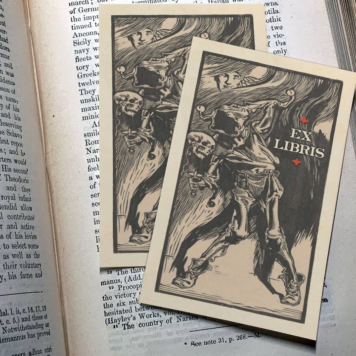 Undead Jester, ex-libris en papier gommé pour la vente par Ebon et Noir LLC