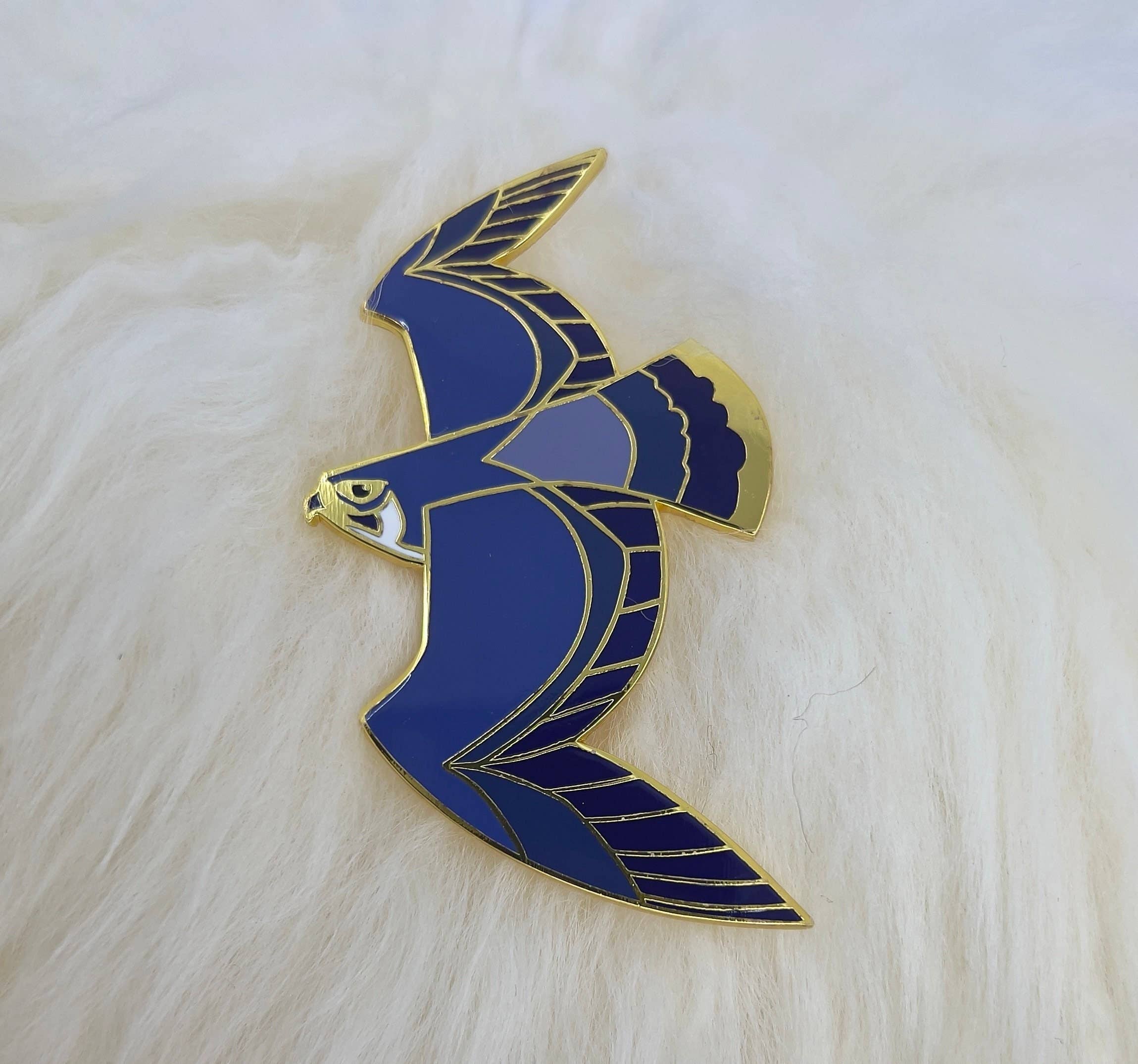 Roamin' Bison Workshop - Wholesale Lapel pin/button - Peregrine Falcon Hard Enamel Pin | Falcon Pin | Art Deco | B