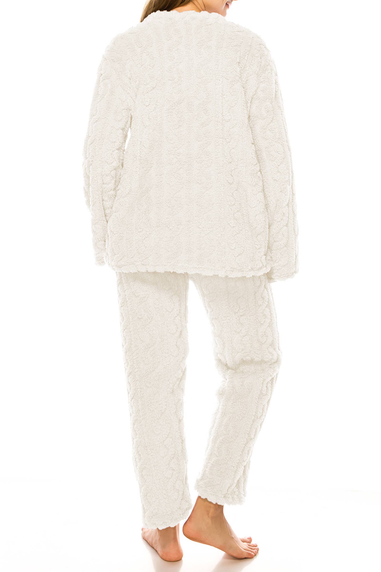 Cap Zone - Wholesale Loungeset - Dames - Kabel Fuzzy Sherpa Fleece Pyjama Sets16