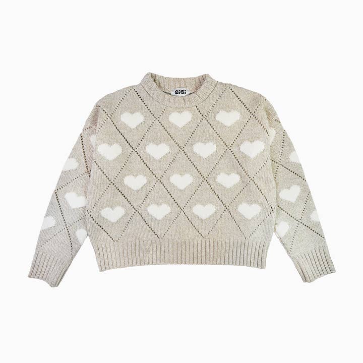 Kärlek Tröja i Beige Marl för wholesale av GiGi Knitwear