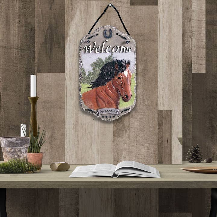 HomeRoots – wholesale Sign – Horse Indoor Outdoor Resin Welcome Wall Decor2