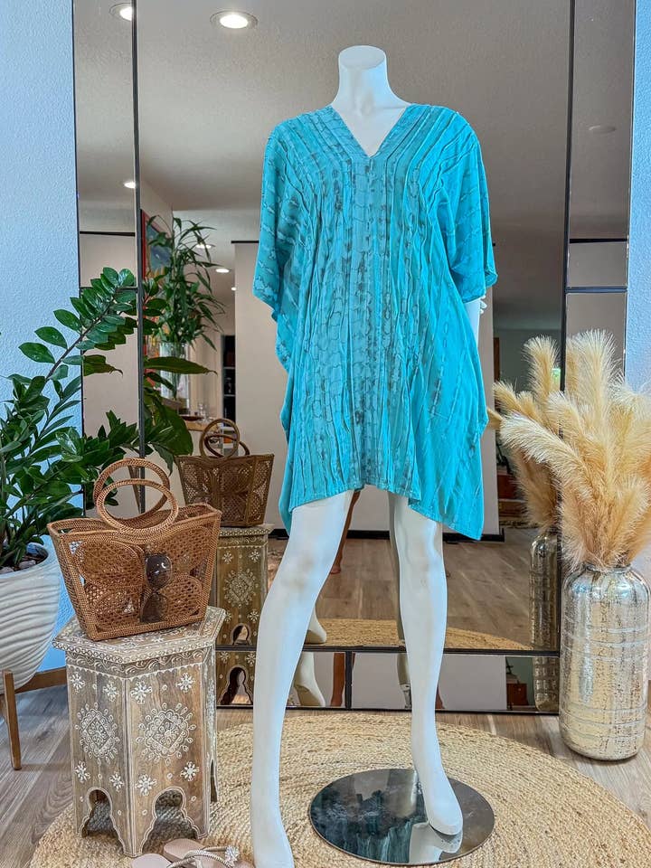 Caftano Boho Tie-Dye a Mano | Abito Copricostume Leggero da Spiaggia per la vendita all'ingrosso da parte di Crafts Love Dreams